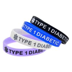 4 färger Diabetes armband - Typ 1 Silikonarmband för män Dam-yyc