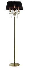 Inspired Lighting Olivia gulvlampe med sort skygge 3 lys antik messing, krystal