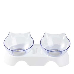 Ruili 15 graders hævet Pet Skåle Katte Food Water Feeder Plastic Vipet Forhøjet Skål for Kæledyr Care