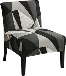 Linkrunning Trykt armløs stol slipcover stretch armløs accent stol dækker aftagelig accent tøfler stol betræk til stue spisestue hotel armløs accent c