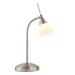 Endon Collection Lighting Range Bordlampe Satin Krom, Hvidt Glas, G9