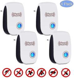 Erä de 4 Rpulsifs Antiparasitaires Ultrasons Pour Cafards Mouches Moustiques