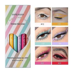 6 stk / sæt Farvet Eyeliner Pen Kit Shiny Eye Liner Blyant Vandtæt Cosmetics langtidsholdbar Easy