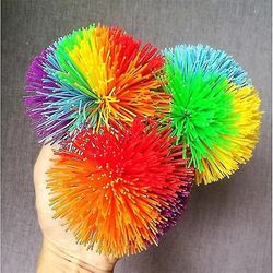 Anti Stress 6cm 9cm Rainbow Sensorisk Ball Baby Funny Stretchy Ball Stress Relief Kids 9mm