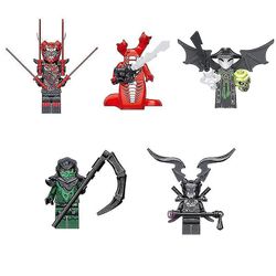 5stk Ninja minifigur Ninja Moro Basilisk Omega skelet guiden byggeklodser sæt til børn S3337