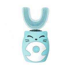 Lasten U-muotoinen sähköhammasharja ultraääni USB-ladattava puhdistusaine älykäs vauvan hammasharja pehmeät harjakset Sininen