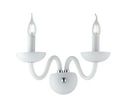 Fan Europe Lighting Fan Europa ALFIERE Twin 2 Light Candle Wall Light White 37x26x23cm