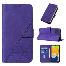 Gangxun Kompatibel med Samsung Galaxy A03 etui læder folio cover tegnebog magnetisk premium tui coque lilla