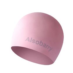 Yunshu Silikone ensfarvet badehætte til langt hår Pink