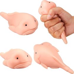 Lisade 3 stk Blobfish Leker, Squishy Fidget Blob Fish leketøy, søte dyr Funny Stress Relief Leker Gaver til barn Voksne angstlindring Rosa