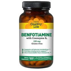 Country Life B1 -vitamiini bentsotiamiinin kanssa, 60 Vcaps (1 kpl pakkaus)