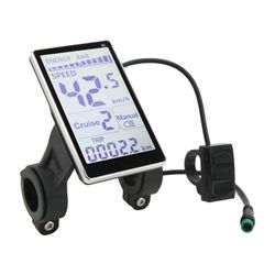 Rotyroya sähköinen ebike-näyttö 5-nastainen 24V 36V 48V 60V pyörän matkamittari yleinen skootteri LCD-paneelinäyttö 31.8 22.2MM sähköpyörän tehomit...