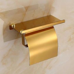 Ruostumattomasta teräksestä valmistettu wc-paperiteline kultaa