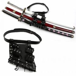 Lowest Cost Purchase Sword Bag Sverd Bæreveske Waistband stropp For Roronoa Zoro Cosplay Ninja Hero Cosplay Anime Costume Holster Rekvisitter Svart