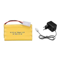 Smallbee Ni-cd 9.6v 700mah batteri + 9.6v lader for rc lekebil tank tog robotbåtpistol aa 9.6v oppladbart batteripakke Grønn