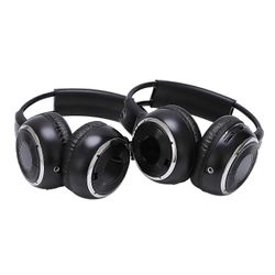 2 x kaksinkertainen infrapunastereo langaton kuulokekuuloke Ir auton DVD-soittimen niskatuki Musta