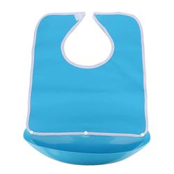 Aikuinen vanhin irrotettava ruokalappu vedenpitävä kolmiulotteinen syömisvammaisten apuväline röyhtäilykangas (sininen)