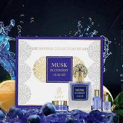 Myskimustikkalahjasetti – Eau de Parfum 50ml, Myski 5ml, Hajuvesiöljyt 12ml ja Vaseliini 18gr – Ayat Perfumes