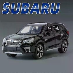 1/30 Subaru Forester SUV Alloy Automalli Painevalettu metalli Maastoajoneuvot Automalli Simulaatio Ääni ja valo Lasten Lelu Lahja Musta