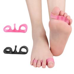 Silikone knyst Corrector Tå Separator Valgus For Tå Finger Separator Hallux Valgus Corrector Ortopædisk Protector Sort