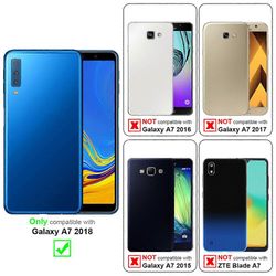 Samsung Galaxy A7 2018 suojakotelo - kukkakuviolla ja korttipaikalla KUKKA TURKOOSI