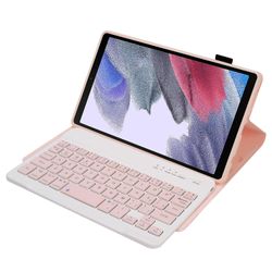 Samsung Galaxy Tab A7 Lite 8,7 tuuman T220 / T225 tabletin jalustan kansi nahkakotelo + Bluetooth-näppäimistö Vaaleanpunainen Samsung Galaxy Tab A7...