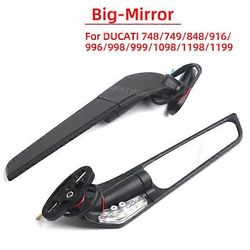 unbrand For Ducati 848 916 996 998 999 Panigale 1198 1098 1199 Moottoripyörän peili Muutettu tuulisiipi säädettävä pyörivä taustapeili Light Big ...