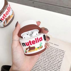 Kuulokekotelo, Airpods-silikonikotelon lisävarusteet, hauska kotelo silikoni Nutella