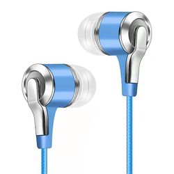 Ekstra bas drive-by-wire øretelefon In-ear direkte stik med mikrofon øretelefoner Gaming Wired Headset Blå