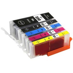 Go Inks -yhteensopiva PGI-550- ja CLI-551-mustekasettisarja, 5 kpl, musta/syaani/magenta/keltainen Canon Pixma -tulostimiin