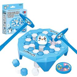 Mini Ice Breaking spill For Kid Toy Penguin Trap Break Ice Interaktivt brettspill med Hammer Foreldre-barn Party Ice Breaking Set blue