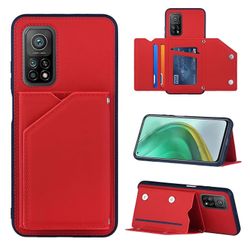 Gangxun Sag For Xiaomi Mi 10t/10t Pro Vintage Cuir Cover Læder sag Kofanger - Rouge