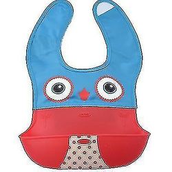 Silikone Tegneserie Mønster Baby Bib, Bærbar Vandtæt Bib rød