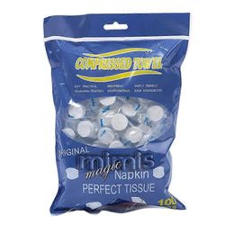 100 kpl kertakäyttöisiä puristettuja pyyhkeitä tablettikapseleita pesulappu matkailu retkeily valkoinen