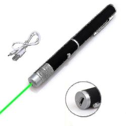 Vihreä USB tehokas kannettava laser-kuulakärkikynä 201 5mw 532nm kaapelilla 500-1000m laseralue sopii luentoihin ja t