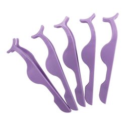 Liltop Falsk øjenvipper pincet klip makeup kosmetisk applikator Værktøj Lys lilla 5PCS