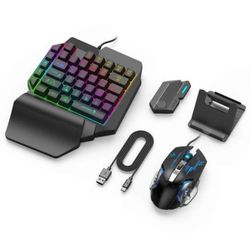 Peliohjain Mobile ohjaimelle Pelinäppäimistö Hiiren muunnin Bluetooth IOS: lle Android Game Adapte Musta