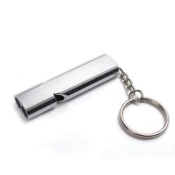 1pc 120 Decibel Udendørs Nøglering Whistle Cheerleading Whistle Aluminium Alloy Emergency Survival Whistle Multifunction Tools Sølv