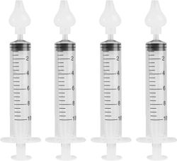 4 kpl vauvan nenäruisku, kannettava nenän kasteluruisku 10ml, nenän kastelu, uudelleenkäytettävällä puhdistettavalla silikonisella nenän imukärjellä