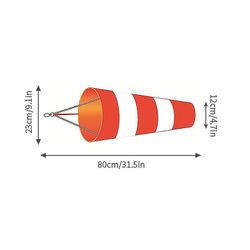 60/80/100cm Reflekterende vindsok Udendørs lufthavn Vindretning Vindtæt vejrvane Weathercock Windbag Vind Vane Indikator Rød, hvid 80cm