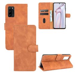 Etui til Blackview A100 Cover Premium læder med kortholder Flip Folio magnetisk etui etui coque - sort Brown