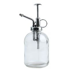 Gjennomsiktig sprayflaske med vintage design for planter, Abs + glass, fin vannspraydyse sølv 350ml