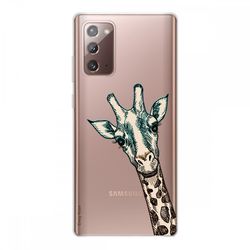 Crazy Kase Hull Til Samsung Galaxy Note20 i silikone fleksibel 1 mm, girafhoved