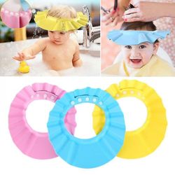 Shampoo Cap Holdbar Baby Shower Sun Hat Justerbar Baby Shower Eye Protection Baby Vandtæt Shampoo Hår Guard Pink