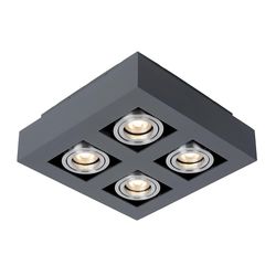 Italux Lighting Italux Casemiro - Moderne overflademonteret sort aluminium 4 Lys, GU10