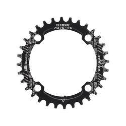 104BCD musta 32T pyöreä pyörän eturatas - kapea leveä hammasrakenne