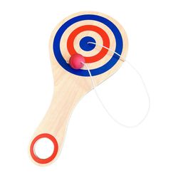 Puinen flip mela pelilelu punaisella pallolla narumelalla A