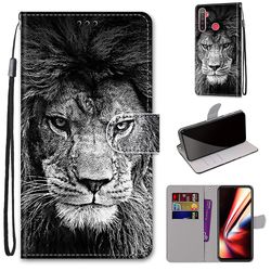 Foxdock Sag for Realme 5 / 5i / 6i Creative Pattern Tui magnetkort Holder Wallet - Lion