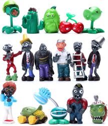 Heytea 16st Växter Vs Zombies Figurer Pvz Figurer Cupcake Figures Dekorativa leksaker