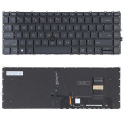 Amerikansk tastatur med baggrundsbelysning/pegepind til HP Elitebook 840 G7 Ikke angivne